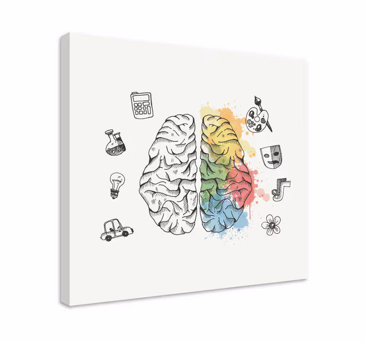 Quadro astratto Cervello destro e sinistro - TenStickers