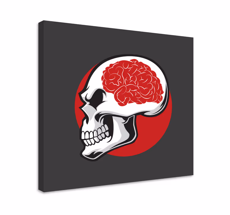 Quadro moderno Teschio rosso con il cervello - TenStickers