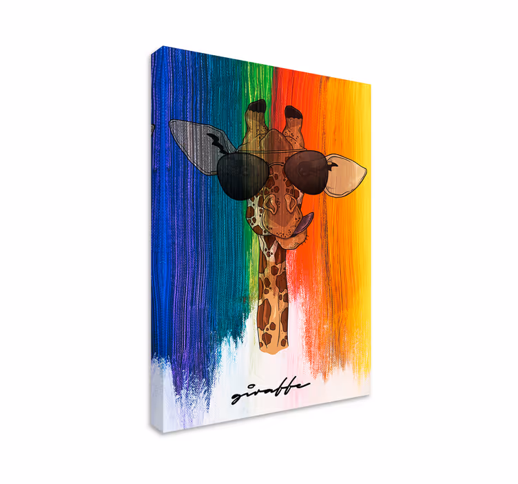 Quadro con cavallo giraffa con occhiali da sole - TenStickers
