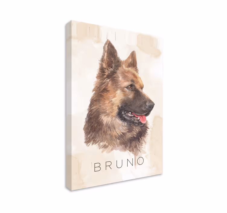 Dipinto cane ritratto di pastore tedesco - TenStickers