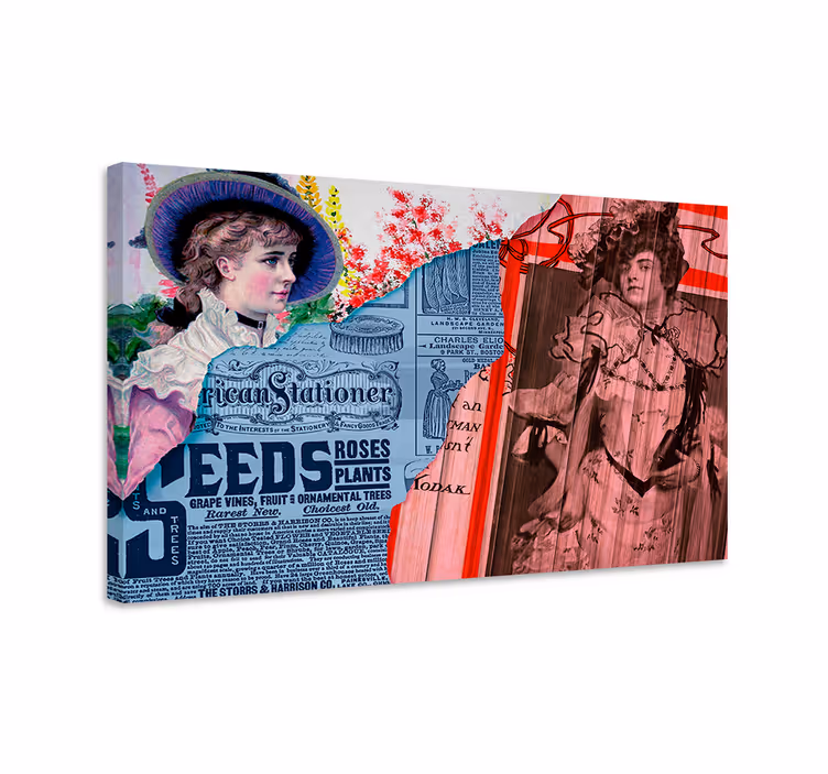 Dipinto elegante ritratti di moda vintage - TenStickers