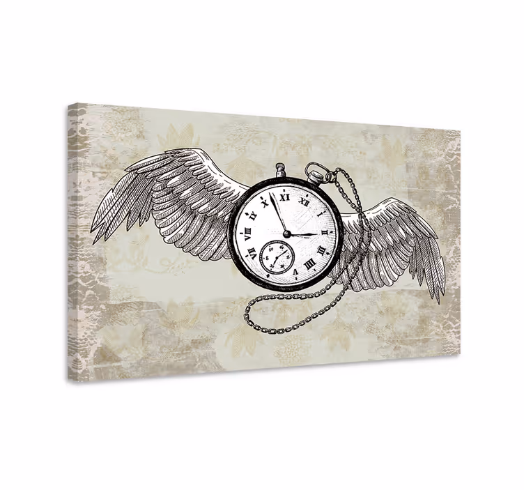 Quadro astratto orologio volante - TenStickers