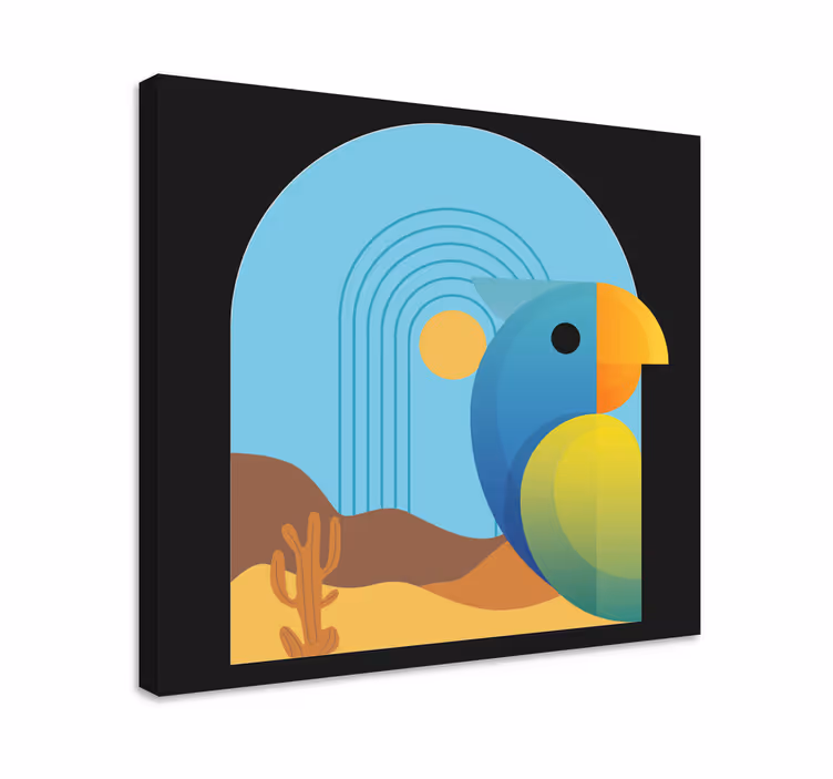 Quadro con animali e insetti ritratto di pappagallo vibrante - TenStickers