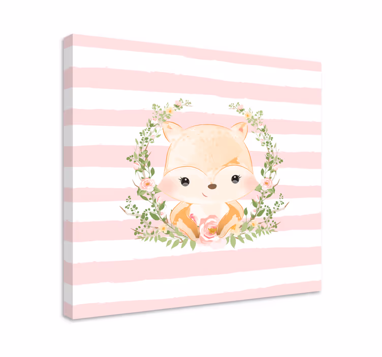 Quadro con animali e insetti volpe carina incorniciata - TenStickers