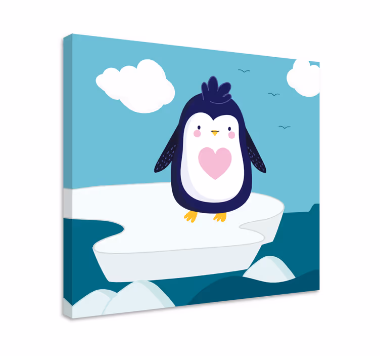 Quadro 3d personaggio pinguino carino - TenStickers