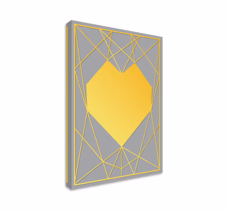 Dipinto geometrico geometria del cuore giallo - TenStickers