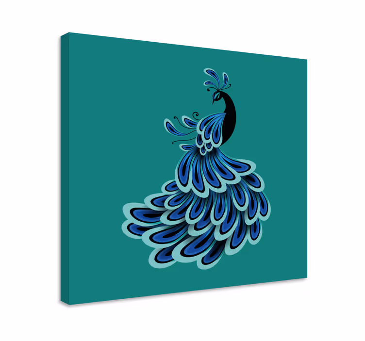 Quadro 3d design elegante piuma di pavone - TenStickers