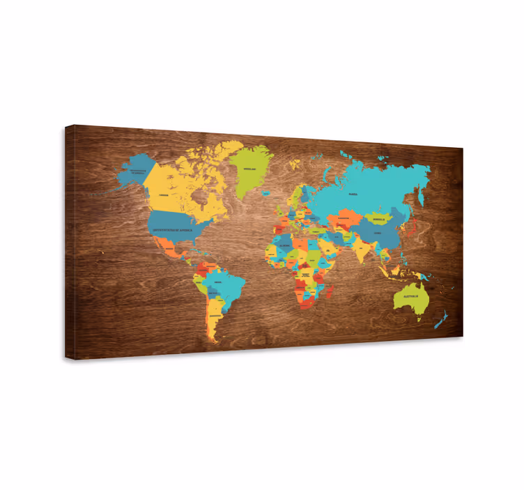 Quadro del mappamondo con struttura in legno - TenStickers