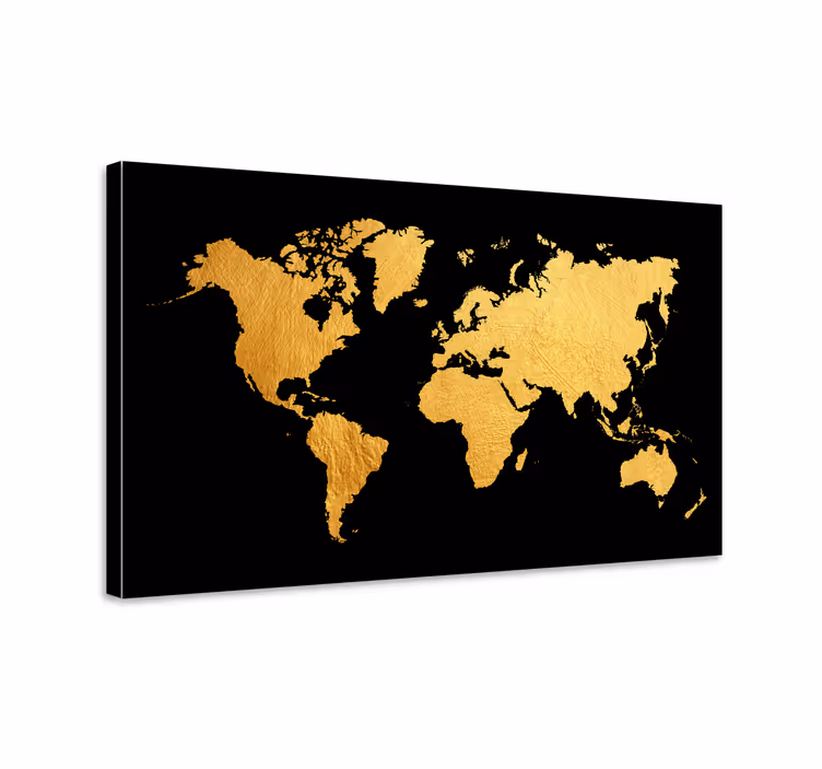 Quadro mappamondo color oro - TenStickers