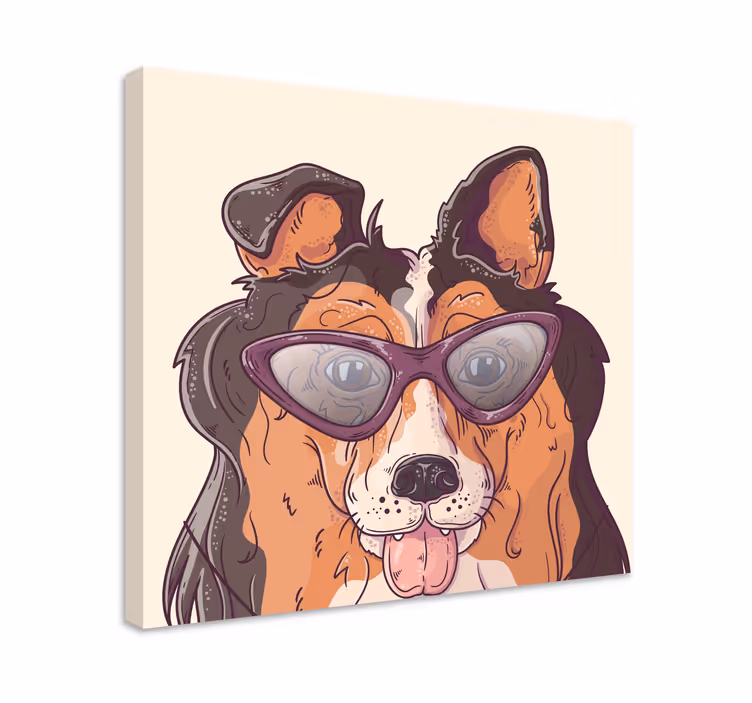 Dipinto cane con occhiali da sole - TenStickers