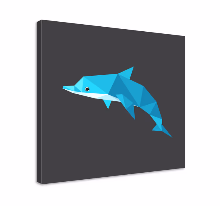 Quadro pesci ritratto stilizzato di delfino - TenStickers