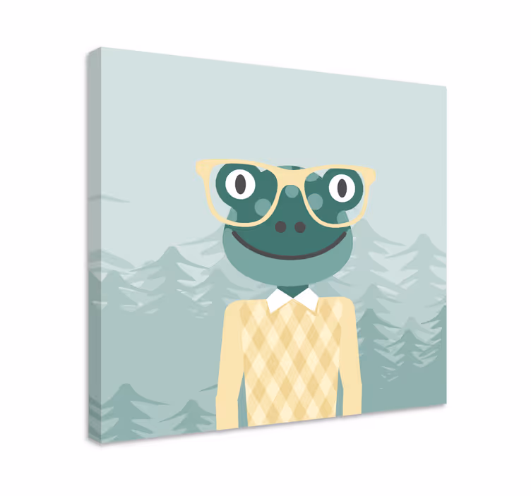 Quadro 3d personaggio rana stilosa - TenStickers