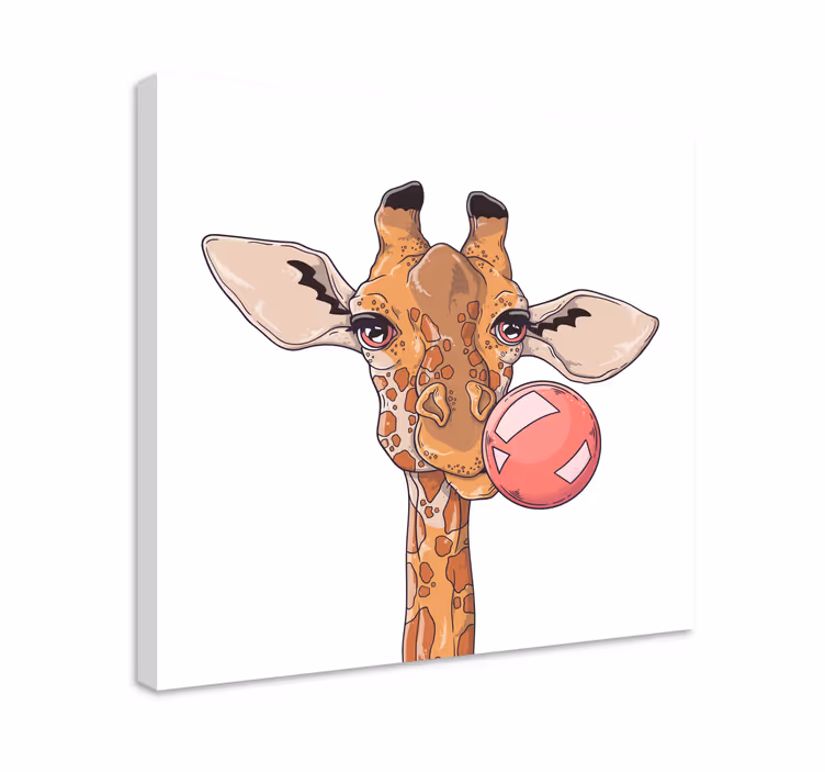 Quadro con animali e insetti giraffe con bolla - TenStickers
