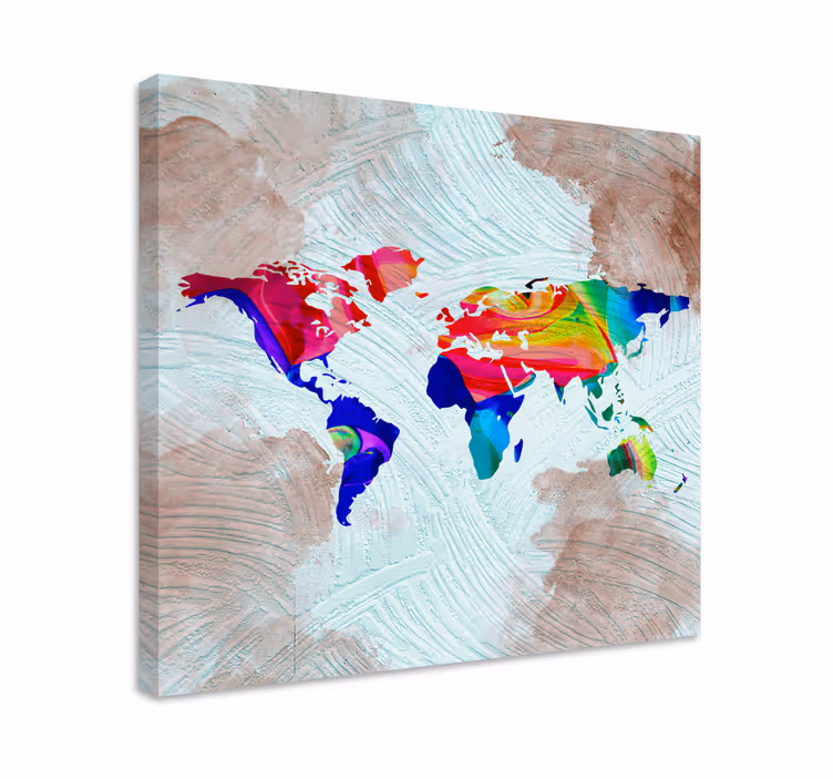Quadro del mappamondo multicolore - TenStickers