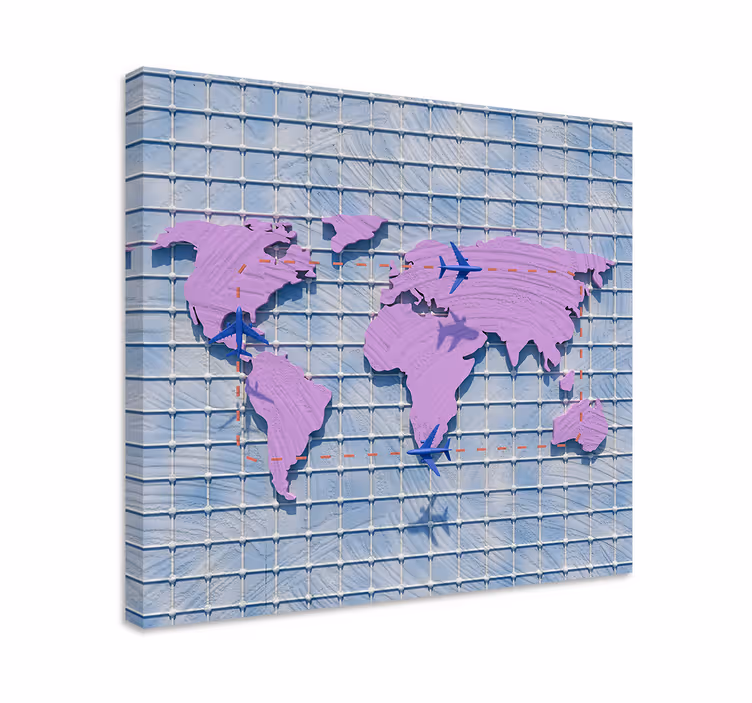 Quadro mappamondo mappa globale stilizzata - TenStickers