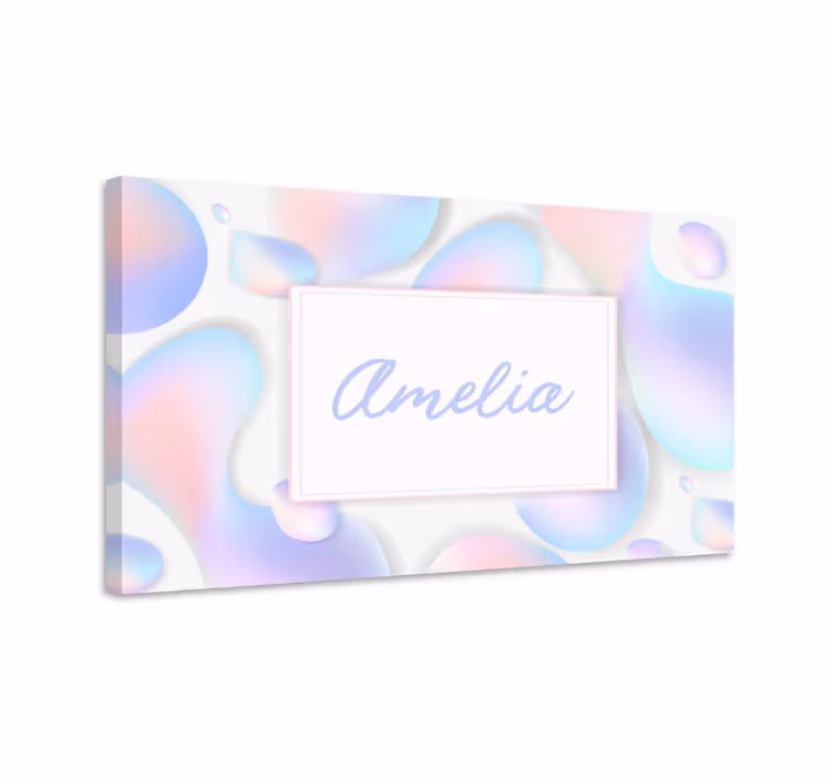 Quadro paesaggio bolle colorate con nome - TenStickers