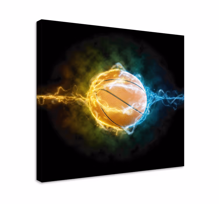 Quadro per ragazzi Pallacanestro acqua e fuoco - TenStickers
