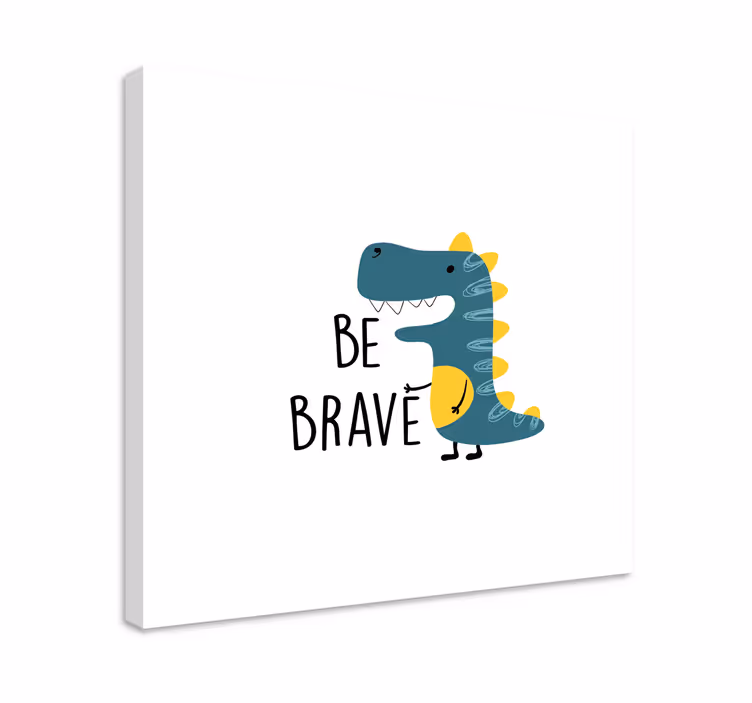 Quadro con dinosauro con "sii coraggioso" - TenStickers