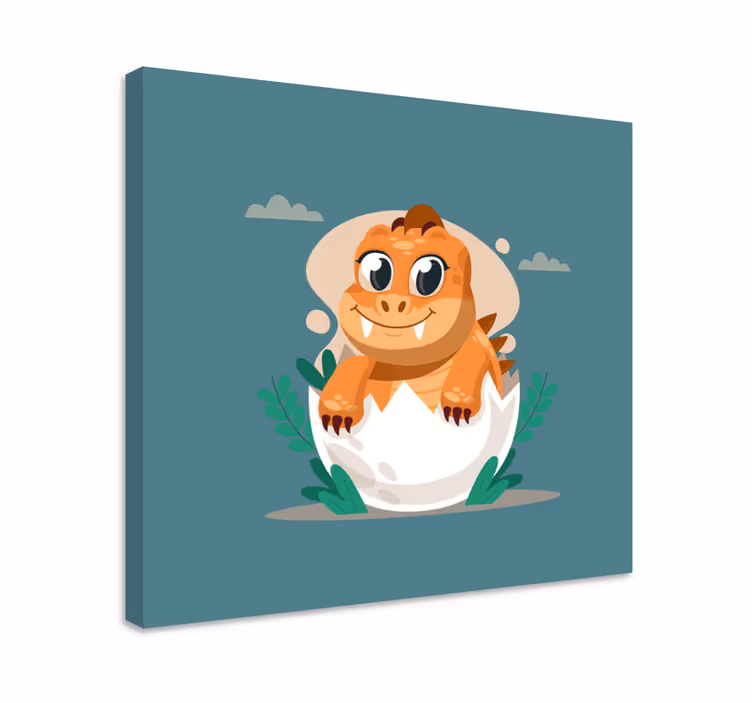 Dipinto dinosauri cucciolo in uovo carino - TenStickers