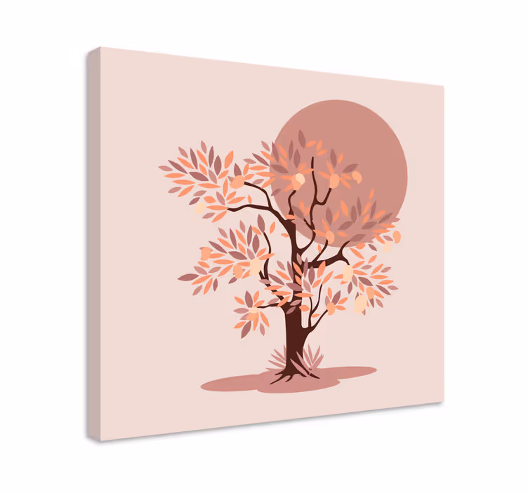 Quadro con alberi silhouette di alberi autunnali - TenStickers