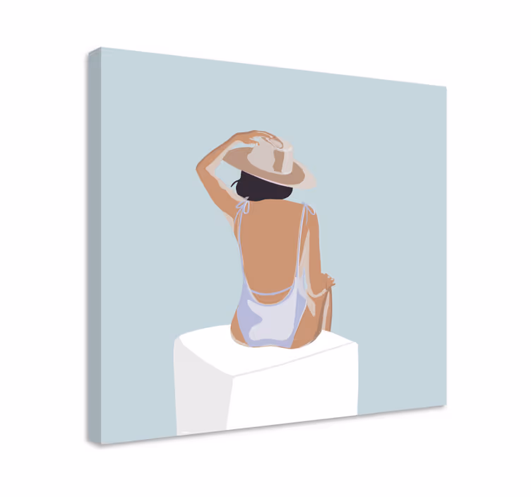 Quadro minimal con ragazza - TenStickers