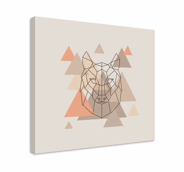 Dipinto persona testa di lupo geometrica - TenStickers