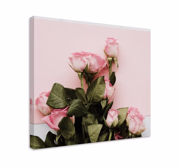 Dipinto fiori e piante composizione di rose rosa - TenStickers