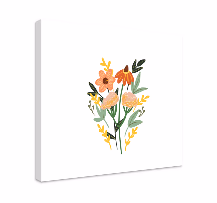 Dipinto fiori e piante bouquet floreale incantevole - TenStickers