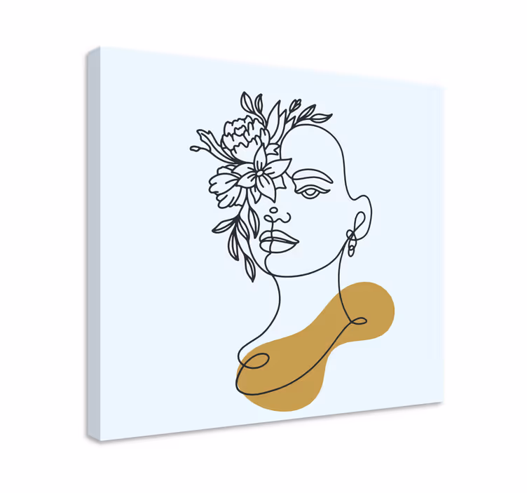 Dipinto arte ritratto floreale astratto - TenStickers
