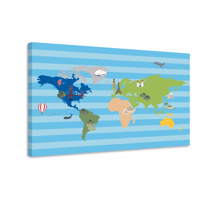 Quadro mappamondo mappa globale creativa - TenStickers