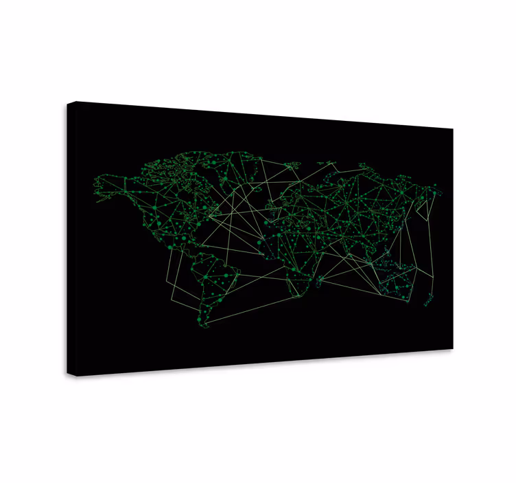 Quadro mappamondo mappa di connettività rete - TenStickers
