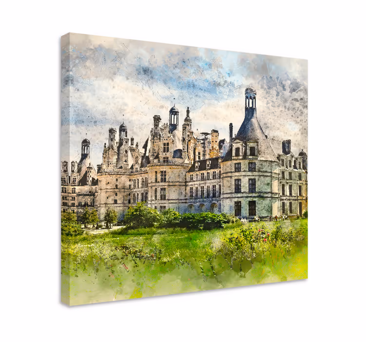 Quadro città e paesi vista architettura château - TenStickers