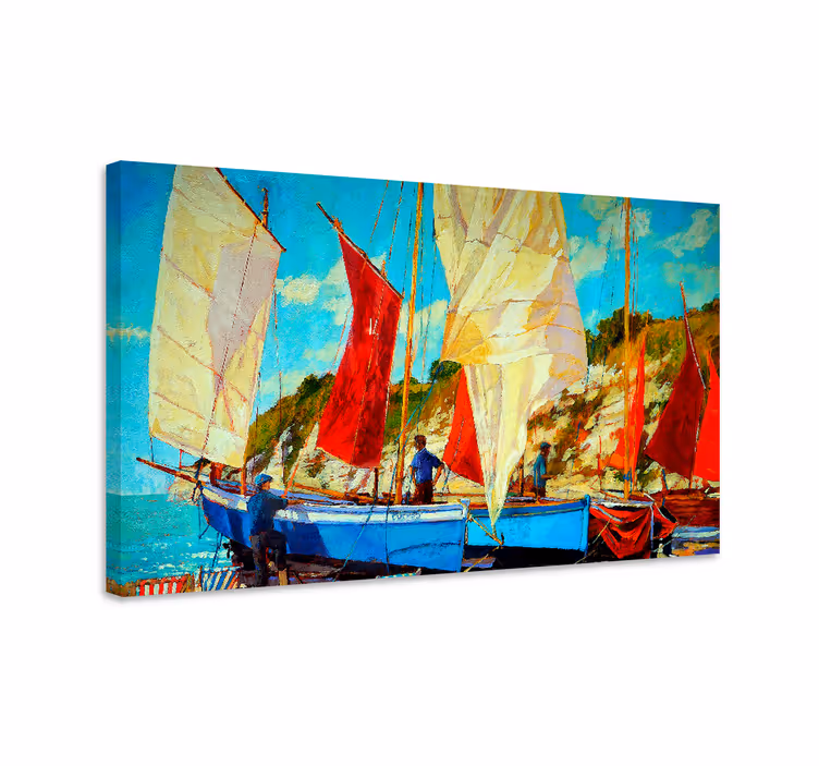 Quadro paesaggio barche a vela - TenStickers