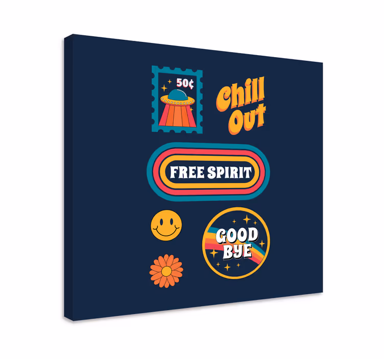 Quadro con testo spirito libero e rilassato - TenStickers