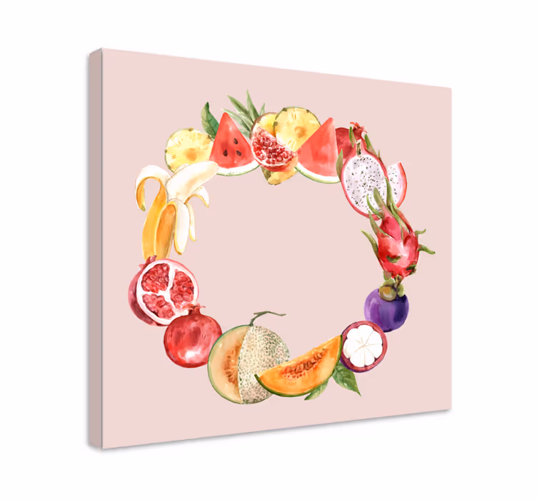 Dipinto frutta e natura morta disposizione circolare - TenStickers