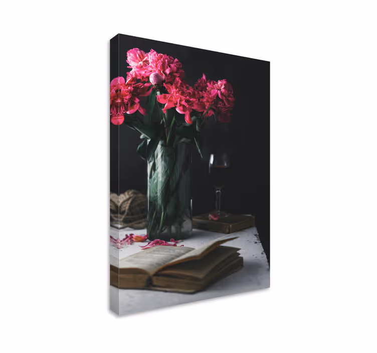 Quadro frutta e natura morta Bicchiere di vino e vaso - TenStickers