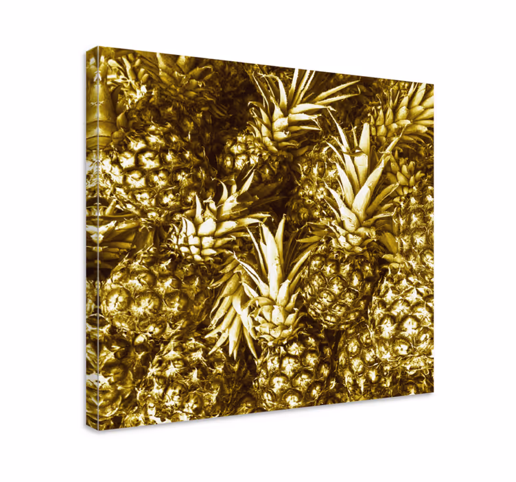 Dipinto frutta e natura morta grappolo di ananas dorato - TenStickers