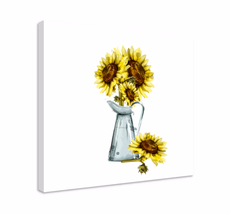 Dipinto fiori e piante girasoli in brocca - TenStickers