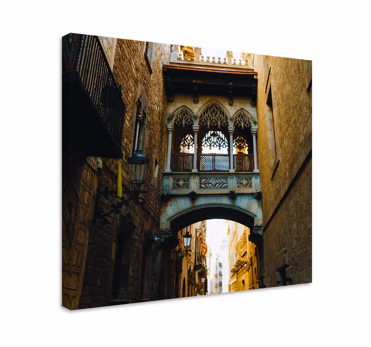 Quadro città e paesi vista del portale gotico - TenStickers