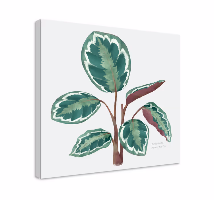 Dipinto fiori e piante pianta frondosa vibrante - TenStickers
