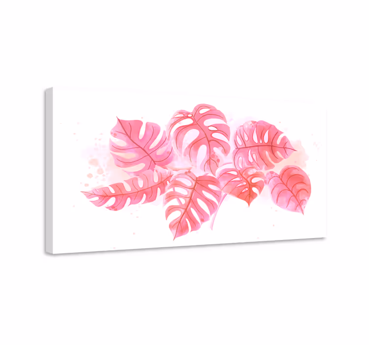 Dipinto fiori e piante composizione foglie di monstera - TenStickers