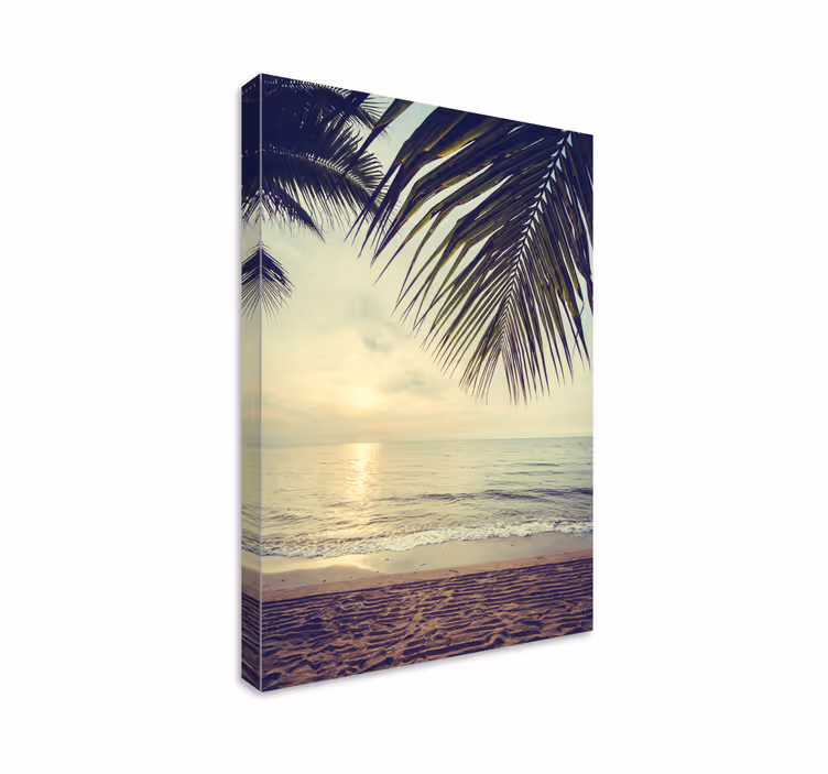 Quadro paesaggio tramonto sereno sull'oceano - TenStickers