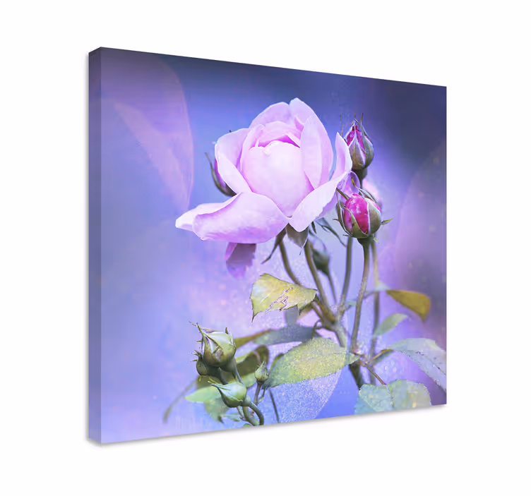Dipinto fiori e piante rosa in fiore rosa - TenStickers