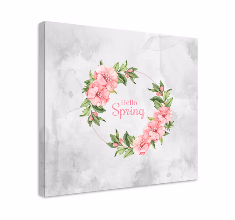 Dipinto fiori e piante cerchio floreale di auguri - TenStickers