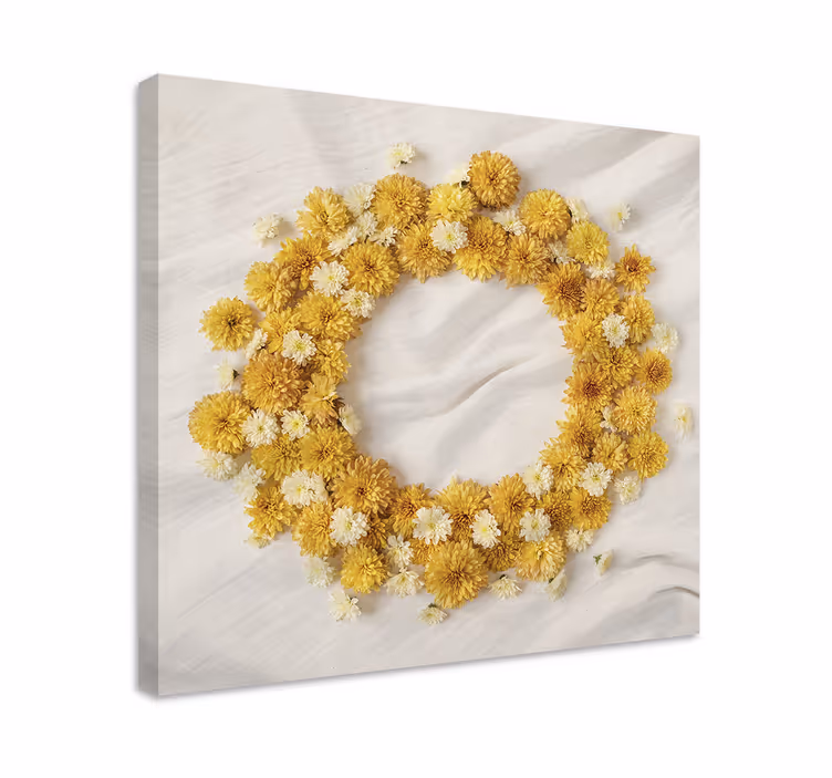 Dipinto fiori e piante composizione di ghirlanda florale - TenStickers