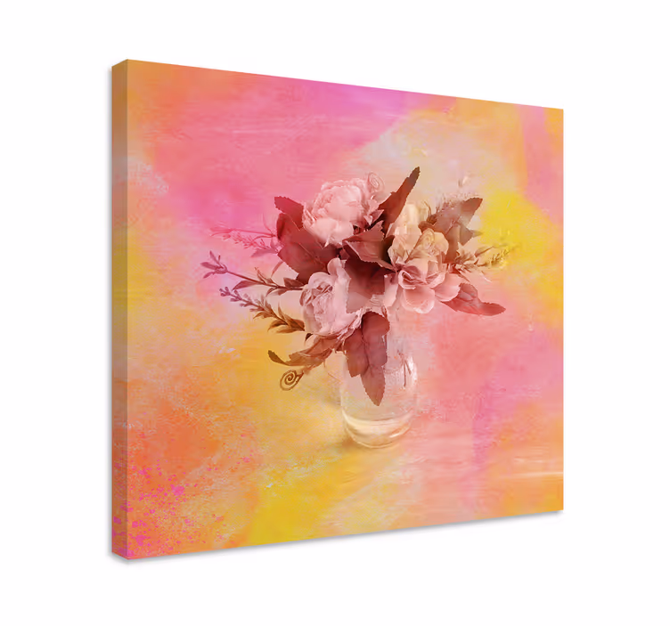 Dipinto fiori e piante composizione floreale romantica - TenStickers
