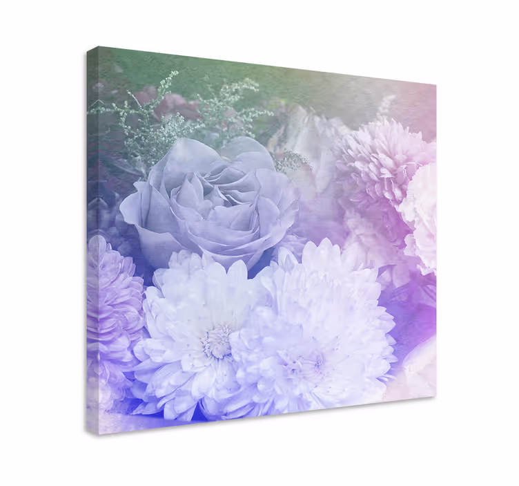 Dipinto fiori e piante composizione floreale morbida - TenStickers