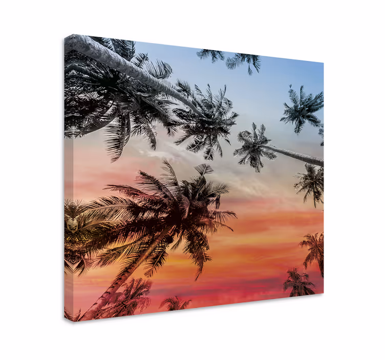 Quadro paesaggio silhouette di palme - TenStickers