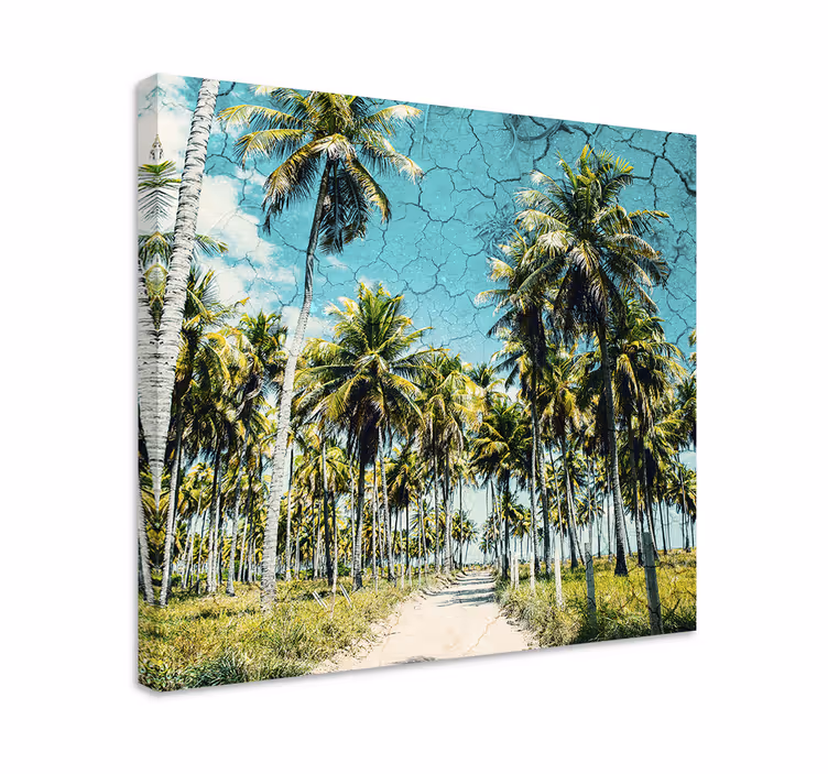 Quadro paesaggio sentiero delle palme tropicali - TenStickers