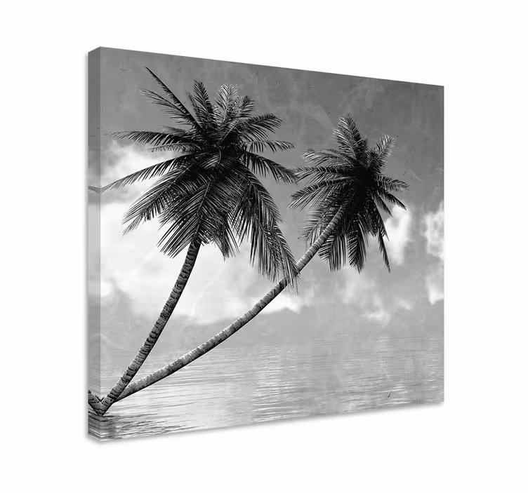 Quadro con alberi silhouette elegante di palma - TenStickers